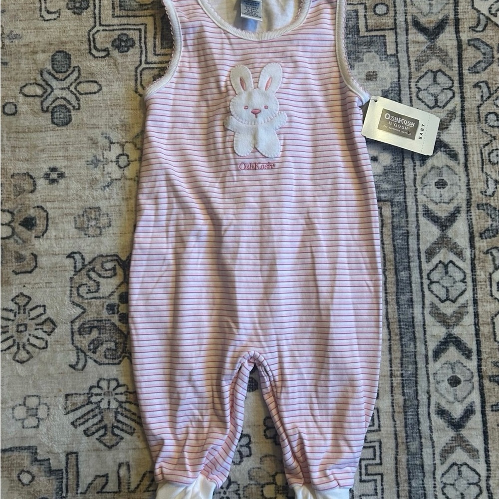 Pink Striped OshKosh Bunny Romper
